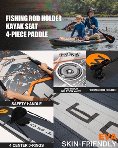 มีสินค้าพร้อมส่งเร็ว บอร์ดซัพตกปลาแบบเป่าลม ขนาด 11'6''x35''x6'' สำหรับเล่นกีฬาทางน้ำ รุ่น MY04/1 ดีไซน์แบบเป่าลม - Product Image 3