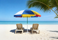 Parasol de plage rayé arc-en-ciel, protection UV, portable, pour pique-niques et tables de bord de mer