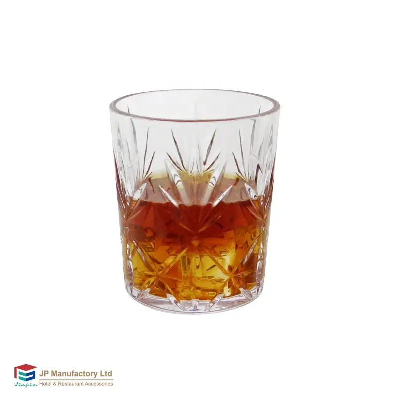 Nieuw Patroon Onbreekbaar Helder 360Ml Plastic Pc Steen Water Sap Beker Whisky Glas Met Bouillon