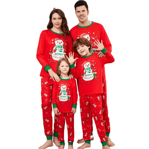 Nuova collezione autunno inverno abbigliamento <span class=keywords><strong>madre</strong></span>-figlia con pigiama rosso per ragazze - Product Image 1