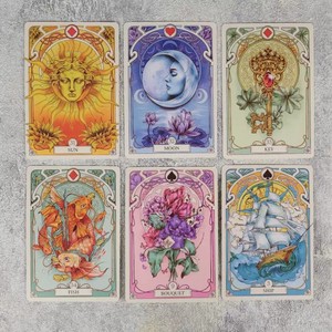 Romantische <span class=keywords><strong>Lenormand</strong></span>-Spielkarten Art Nouveau Bedrucktes Papierdeck Farbbox Lern- und Unterhaltungsspiel - Product Image 3