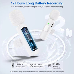 <span class=keywords><strong>Professionale</strong></span> senza fili Mini <span class=keywords><strong>Lavalier</strong></span> risvolto <span class=keywords><strong>microfono</strong></span> per iPhone Android per il tipo C YouTube registrazione Video K9 Noise - Product Image 4