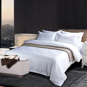 Merek nama sprei desain khusus 100% katun saten tempat tidur hotel kumpulan