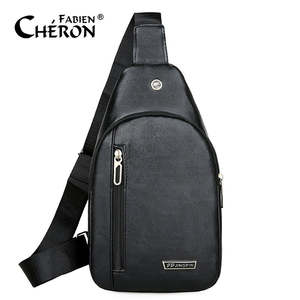 Tas Selempang Kulit Pria Warna Hitam Burgundy Maroon, Tas Pinggang Mewah untuk Kamera, Uang, dan Barang Berharga - Product Image 2