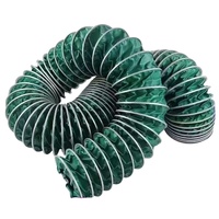 Tuyau de ventilation flexible en tissu polyester à fixation par pince, vert, triple protection, pour échange d'air en atelier