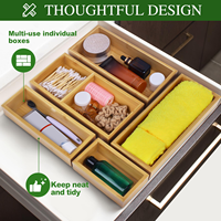 Plateaux de rangement individuels en bambou – Diviseurs polyvalents en bois pour l'organisation des articles divers à la maison, dans la cuisine, la salle de bain ou sur le bureau