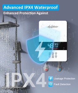 Chauffe-eau électrique 220V 6kW à chauffage rapide, sans réservoir, surface en verre, 6 modes de sélection, affichage numérique clair de la température, surveillance du débit et de la puissance - Product Image 5