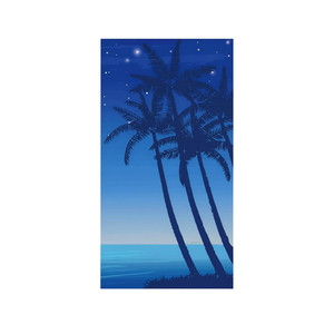 Toalla de Playa HDJ 80x160cm con Diseño de Palmeras Nocturnas, Rectangular, de Poliéster, Ecológica, para Adultos, de Verano - Product Image 2