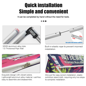 Maxcanopy định dạng lớn bước và lặp lại gối trường hợp phong cách 8ftx10ft căng thẳng vải nhôm ống triển lãm thương mại gian hàng Backdrop biểu ngữ - Product Image 3