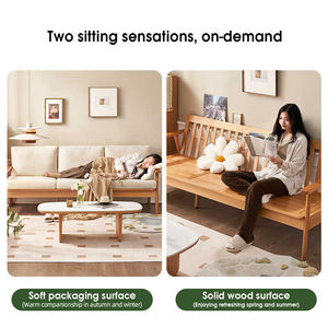 Divano in Quercia Massiccia Stile Semplice, Ideale per un Comfort Ottimale in Ogni Stagione - Product Image 5