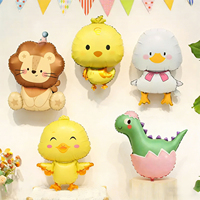Accessoires de décoration de fête, ballons à l'hélium, thème animaux mignons, poulet, lion, dinosaure, ballon gonflable en forme de canard blanc
