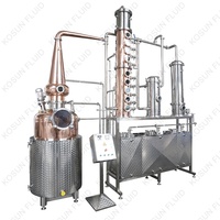 Alambic de distillation portable en acier inoxydable et cuivre pour alcool, vin, brandy, whisky, éthanol, vodka, usage domestique et industriel