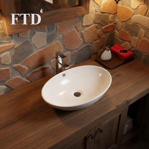 <span class=keywords><strong>Lavabo</strong></span> ovale en céramique fine <span class=keywords><strong>de</strong></span> style moderne, blanc mat, pour hôtel, <span class=keywords><strong>lavabo</strong></span> pour les mains, évier en porcelaine émaillée blanche - Product Image 3