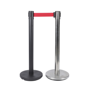 Premium Stainless Steel <strong>Retractable</strong> Stanchion Black Pole Control <strong>Barriers</strong> For Hotel Crowd Control - Product Image 6
