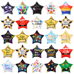 Globos de Fiesta Españoles de Papel de Aluminio con Forma de Estrella de Cinco Puntas de 18 Pulgadas, Empaquetados Individualmente, para Año Nuevo, Navidad, <span class=keywords><strong>Cumpleaños</strong></span> - Product Image 1