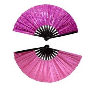 33cm Holographic Rave Hand <b>Fan</b> Clack <b>Handheld</b> <b>Fan</b> for Party Large Folding with Multi Color Festival <b>Fan</b> - Product Image 2