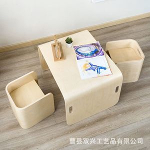 Ensemble table et chaise Montessori en bois pour bébés, tout-petits, maternelle, usage domestique, éducatif, durable - Product Image 4