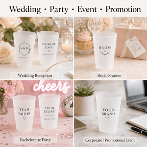 Wholesale Custom Frosted <strong>Plastic</strong> Cups with Logo Personalized Wedding Guest Cups Bulk Party Favor Event <strong>Drinkware</strong> - Product Image 4