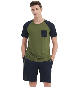 Pyjama en viscose de bambou pour homme à prix réduit, stock en liquidation, ensemble 2 pièces, vêtements de détente en stock, prêt à être expédié - Product Image 5