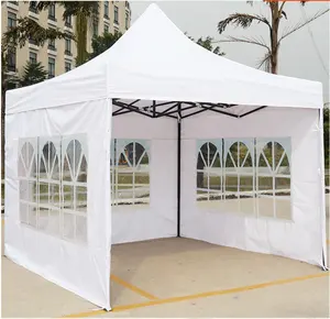 Su geçirmez katlanabilir 10X10 açık Gazebo üç taraflı duvar tentesi Marquee Outdoortente De Mariage 3*3 yalıtımlı çatı üst çadır