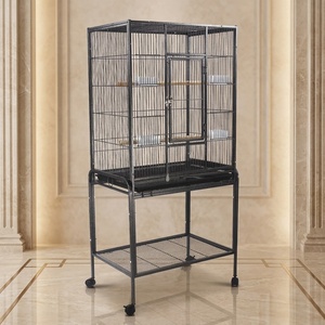 Jaula para Pájaros <span class=keywords><strong>de</strong></span> Acero Metálico Sólido <span class=keywords><strong>de</strong></span> Alta Calidad, Gran Capacidad, Conveniente y Segura, Puerta Corredera Horizontal para Loros y <span class=keywords><strong>Canarios</strong></span> - Product Image 1