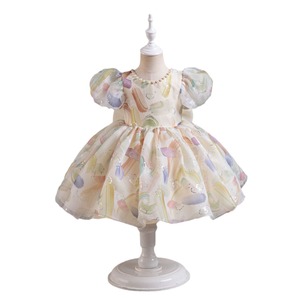 Abiti <span class=keywords><strong>Eleganti</strong></span> per Bambine, Vestito Principessa in Tulle a Maniche Corte, Abito Estivo per Compleanno, Abbigliamento per Bambine - Product Image 5