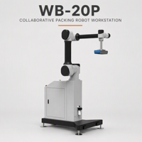 Robot d'emballage collaboratif WB-20P pour petits cartons – Emballeuse robotisée d'extrémité de ligne haute vitesse (20 pièces par minute) – Cobot