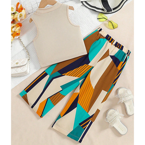 Set di abbigliamento per ragazze all'aperto completo Casual per bambini <span class=keywords><strong>pantaloni</strong></span> lunghi a maniche corte - Product Image 1