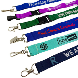<b>Polyester</b> Jacquard Webbing <b>Lanyards</b> High Visibility Fluorescent Pink Orange <b>Lanyard</b> for Large Event Entry Badge - Product Image 2