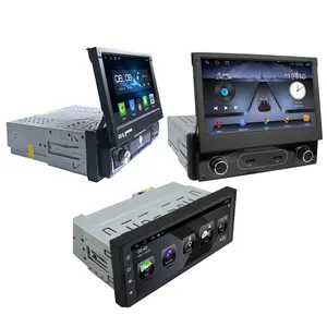 Android Car Stereo Audio System, Retractable Touch Screen, Auto Radio, MP5, Multimedia DVD Player, 6,9 Inch, 7Inch, 1 Din