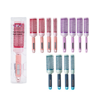Aluminum Round <b>Brush</b> G103 Vent Hair Comb For Styling Volumizing Curls <b>Straightening</b> Hair Salon Use - Product Image 2