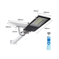 Lampe solaire de rue à LED 1000W 660 LED 10000Lm 120W 300W 4 faces 90° 3 COB 20W 400W avec système PLC
