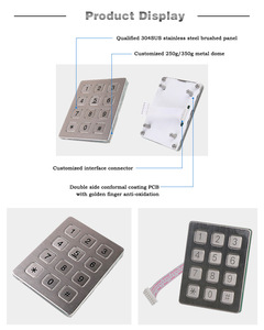 Teclado numérico programable de acero inoxidable, resistente al vandalismo, 12 teclas, para estación total - Product Image 4