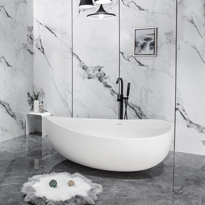 Hiện đại lớn dành cho người lớn màu trắng rắn bề mặt bồn tắm freestanding thiết kế nhà sản xuất bán buôn sản xuất đá nhựa phòng tắm - Product Image 2