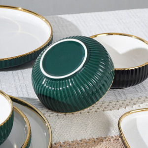 <span class=keywords><strong>Service</strong></span> <span class=keywords><strong>de</strong></span> vaisselle <span class=keywords><strong>de</strong></span> luxe moderne en porcelaine, haute qualité, gris, vert, <span class=keywords><strong>noir</strong></span>, bols, cadeau d'affaires, <span class=keywords><strong>service</strong></span> pour 4 à 12 personnes - Product Image 5