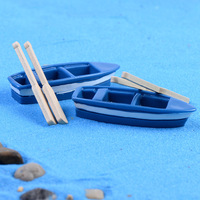 Mini bateau jouet avec rames, modèle de canoë en résine, décoration nautique DIY pour aquariums, terrariums, décorations de scène océanique et de plage, artisanat