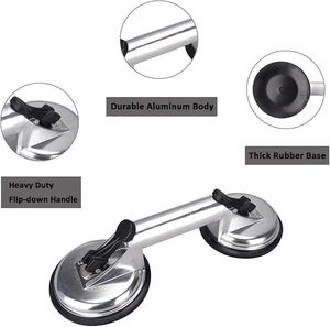 Ventosa de Vacío de Aleación de Aluminio de 2 Garras WEHER Factory, Ventosa de Vidrio de Alta Resistencia con Doble Mango y Bloqueo, Grado Industrial, 150 kg - Product Image 4