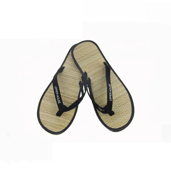 Natural de alta calidad hombres libresca Traw zapatilla