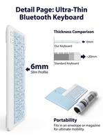 Mini Teclado Inalámbrico Bluetooth Delgado para Samsung Galaxy Tab S10 Fe
