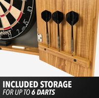 Ensemble de meuble de rangement pour fléchettes en bois vierge avec logo personnalisé, tableau de scores et rangement pour fléchettes, idéal pour cadeau, vente en gros et revente