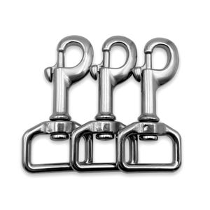 Mosquetón de gancho giratorio de correa de perro industrial de acero inoxidable con enlace de conexión y acabado anodizado para acampar y Mascotas - Product Image 3