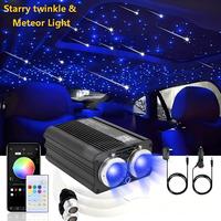 Kit d'éclairage LED de plafond à fibres optiques RGBW effet ciel étoilé scintillant avec contrôle APP/télécommande, construction en plastique pour voiture, maison, fête