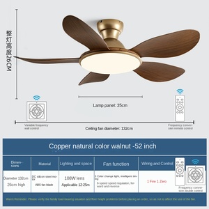 Ventilateur de plafond moderne rétro à LED Moteur AC/DC Corps en verre Garantie de 10 ans Fonctionnement silencieux Chambre à coucher Salle à manger Maison - Product Image 2