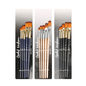 <span class=keywords><strong>Set</strong></span> di 5 <span class=keywords><strong>Pennelli</strong></span> Piatti Giorgione con Setole Sintetiche, Ghiera in Alluminio e Manico in Legno, con Borsa in PVC, Tre Opzioni - Product Image 1