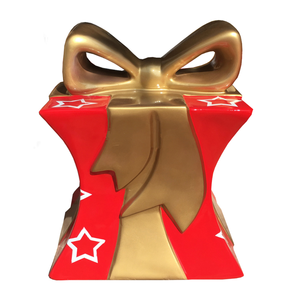Boîte cadeau de Noël <span class=keywords><strong>en</strong></span> fibre de verre, décoration de Noël, statue de boîte cadeau de Noël grandeur nature <span class=keywords><strong>en</strong></span> résine, présentoir de <span class=keywords><strong>magasin</strong></span>, pièce maîtresse d'entrée - Product Image 4
