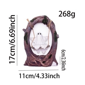 ของตกแต่งบ้านรูป<span class=keywords><strong>ผี</strong></span>แกว่งไกวสำหรับวันฮาโลวีน ของตกแต่งฉากทำจากเรซิ่น เพิ่มบรรยากาศเทศกาล - Product Image 6