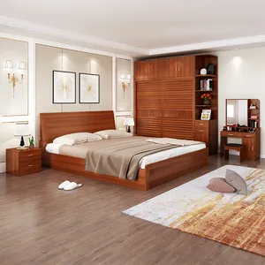 Meubles de maison ensemble chambre armoire cama cadre de lit de luxe matrimonial king size armoires Muebles de dormitorio coiffeuse