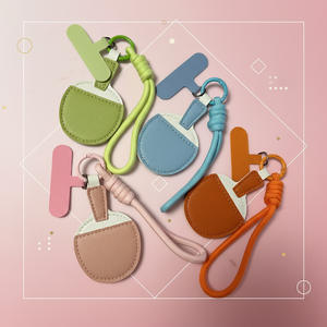 Llavero de Raqueta de Ping Pong de PU Mengda, Adorno Colgante para Mochila, Regalo Simple y Lindo, Estilo Ins. - Product Image 2