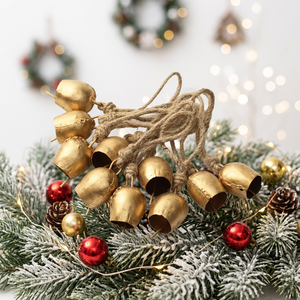 LORD Gold Plated <b>Brass</b> <b>Bells</b> Wind Chime Hanging Ornament Round Shape Polished Music Theme Christmas Home Decoration - Product Image 6