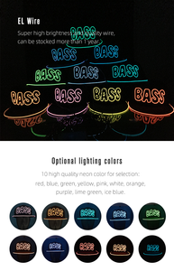 <span class=keywords><strong>EL</strong></span> Cap Tùy Chỉnh Ánh Sáng Lên <span class=keywords><strong>EL</strong></span> Hat/Âm Thanh Kích Hoạt Led Cap/<span class=keywords><strong>EL</strong></span> Nhấp Nháy Cap Với Biến Tần Không Dây Cho Đảng - Product Image 4